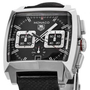 The 40.5 mm fake TAG Heuer Monaco CAL2113.FC6536 watches have black dials.