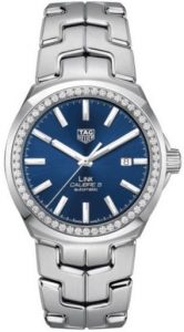 The 41 mm copy TAG Heuer Link WBC2113.BA0603 watches have blue dials.