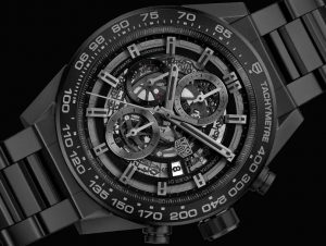 The skeleton dials replica TAG Heuer Carrera Heuer-01 CAR2A91.BH0742 watches have date windows.