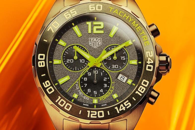 Hot sale fake watches are adorned with yellow color.