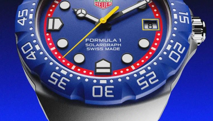 TAG Heuer Formula 1 Solargraph blue dial and steel bracelet front view